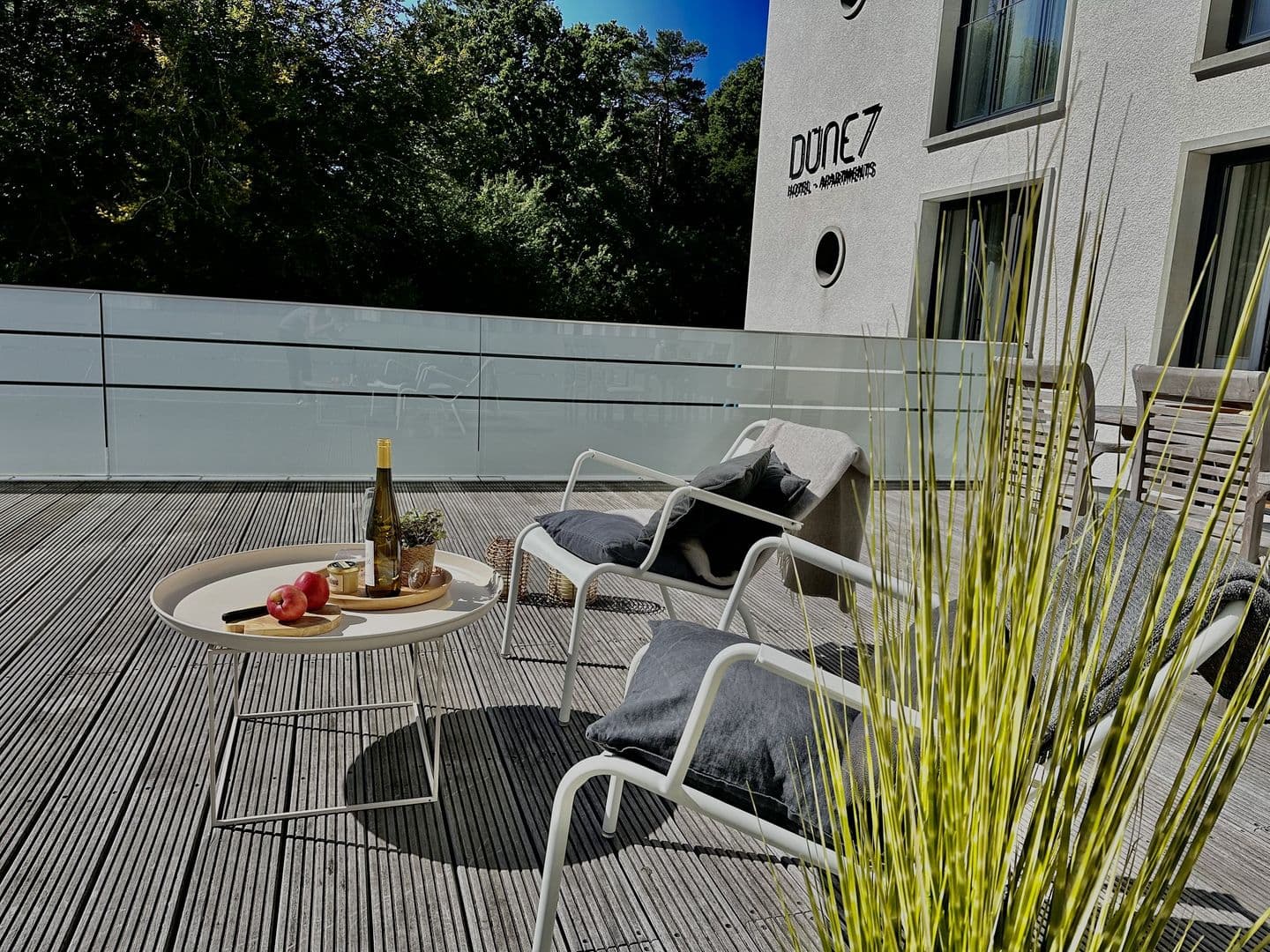 Ferienwohnung Dünenloft 7 im Haus Düne 7 Prora in Prora – Terrasse