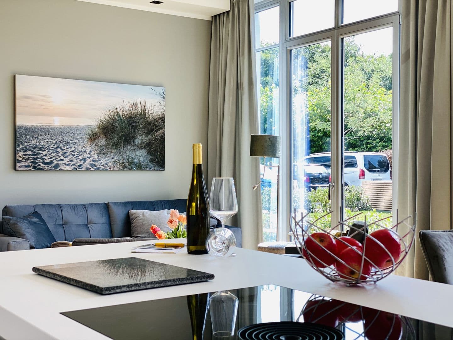 Ferienwohnung Luxus Sonnensuite in der Strandvilla Charlotte Binz in Binz – Wohnzimmer